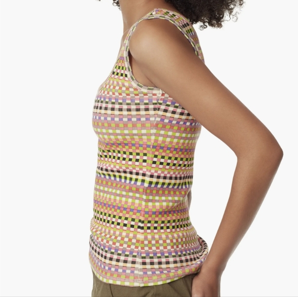 Valeria Ribbed Tank Circus NY Cream Multi Color Small - Picture 3 of 7